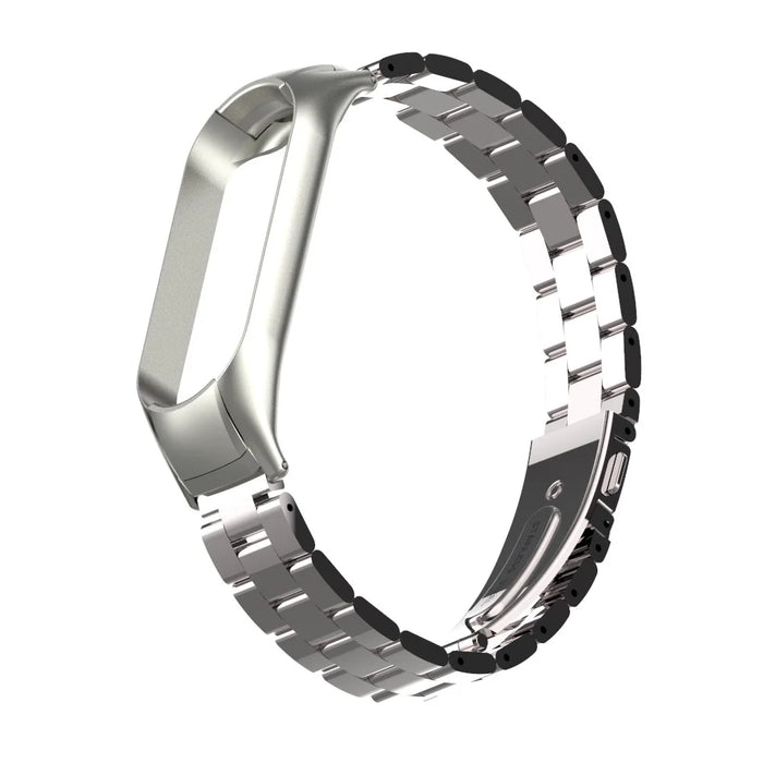 Three Beads Stainless Steel Watch Strap Replacement Band for Xiaomi Mi Band 5 - Silver - 3