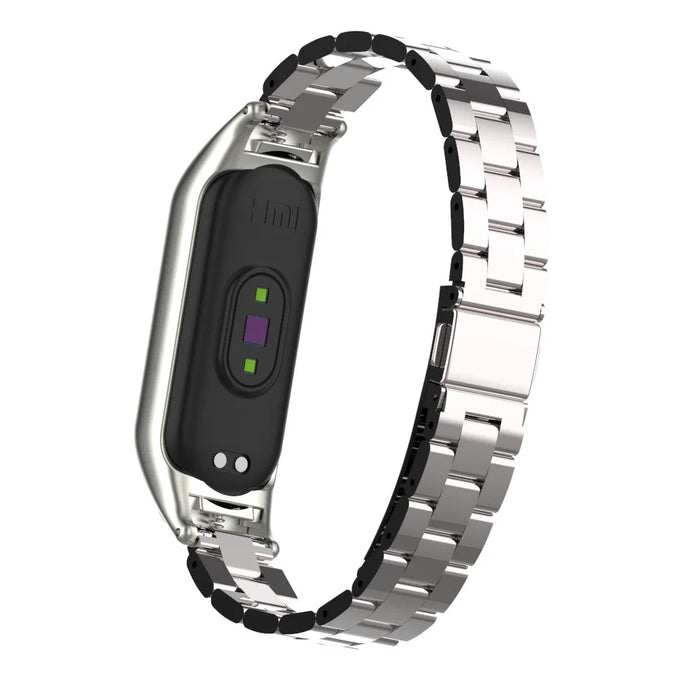Three Beads Stainless Steel Watch Strap Replacement Band for Xiaomi Mi Band 5 - Silver - 5