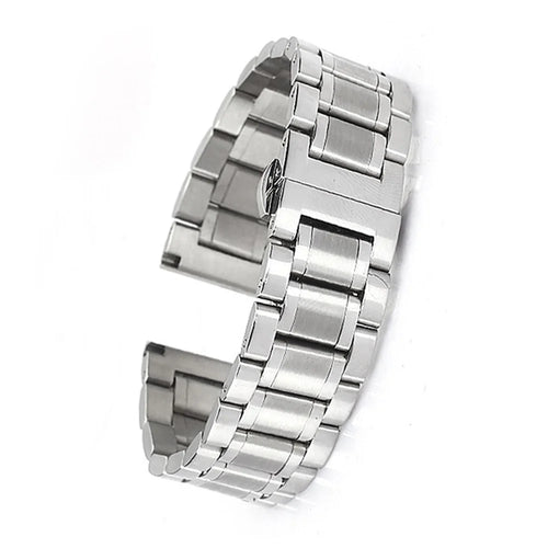 16mm Flat Head Stainless Steel with Buckle Watch Strap - Silver - 1