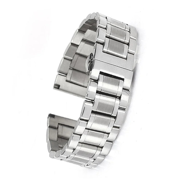 16mm Flat Head Stainless Steel with Buckle Watch Strap - Silver - 1