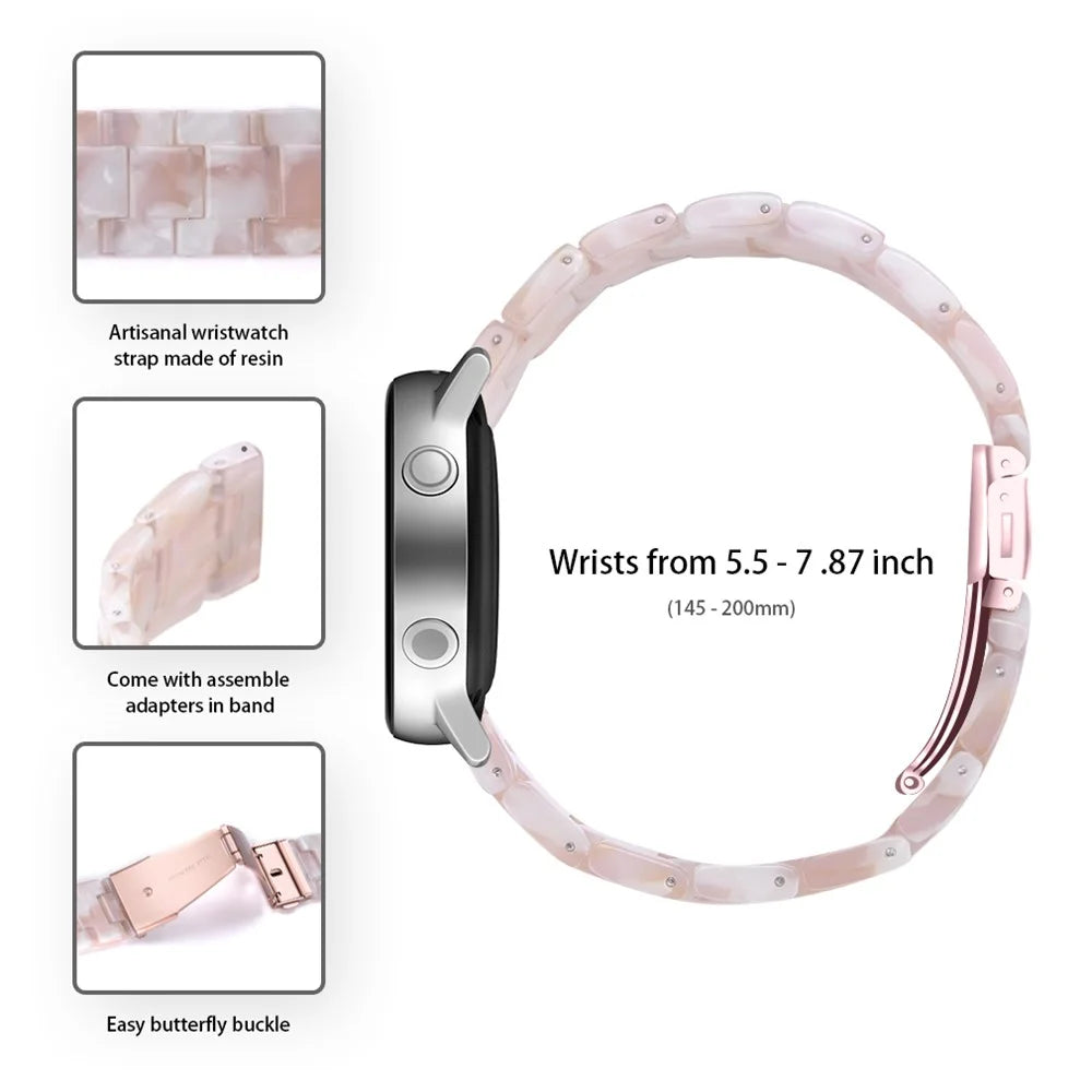 20mm Resin Watch Band for Samsung Galaxy Watch 42mm/Galaxy Active - Pink/White - 2