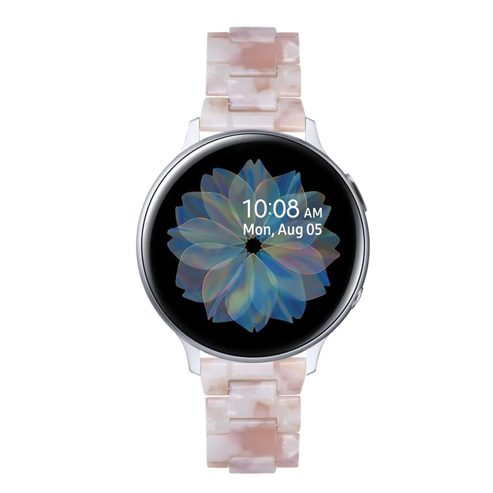 20mm Resin Watch Band for Samsung Galaxy Watch 42mm/Galaxy Active - Pink/White - 5