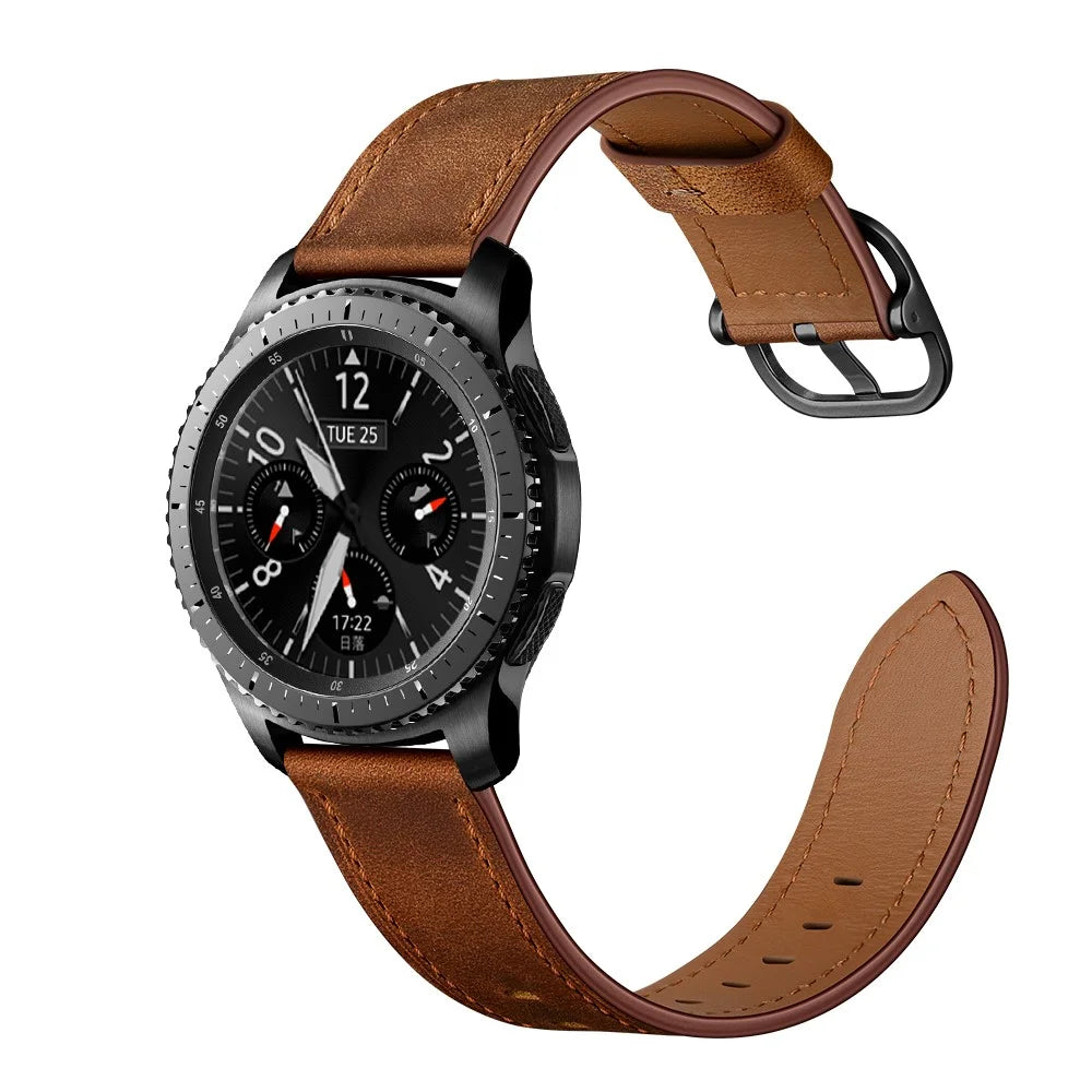 Cowhide Leather Watch Band (DS Style) for Samsung Galaxy Gear S3/Ticwatch/Huami Watch Moto 360 - Coffee - 3