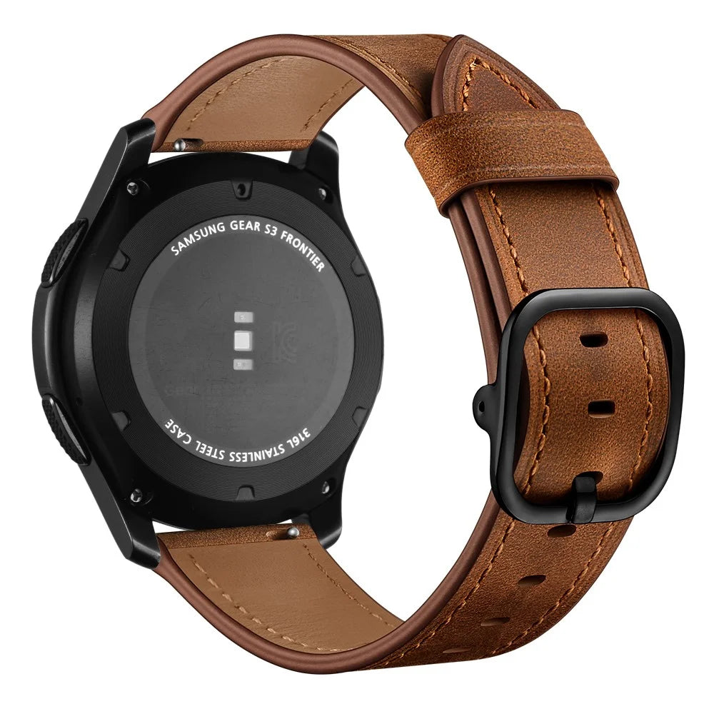 Cowhide Leather Watch Band (DS Style) for Samsung Galaxy Gear S3/Ticwatch/Huami Watch Moto 360 - Coffee - 5