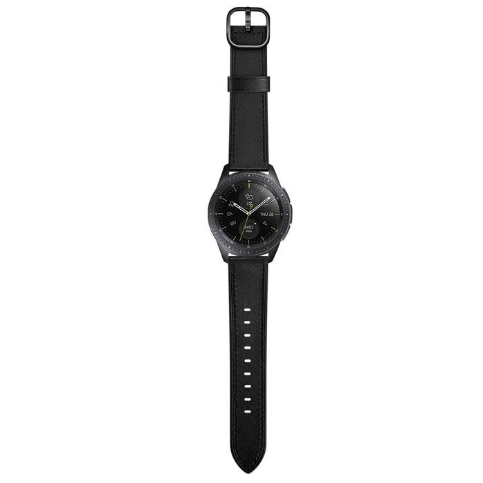22mm Cowhide Leather (DS Style) Watch Strap for Samsung Galaxy Watch3 45mm / Galaxy Watch 46mm - Black - 4
