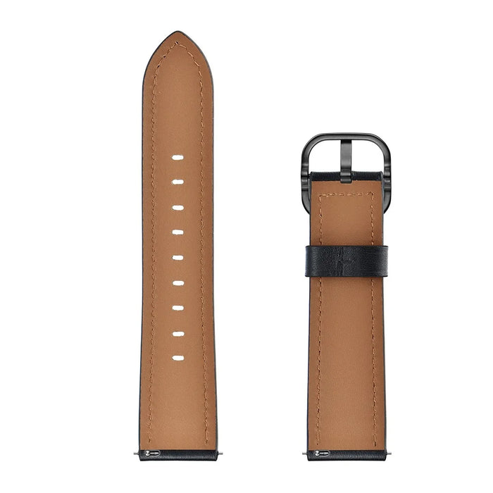22mm Cowhide Leather (DS Style) Watch Strap for Samsung Galaxy Watch3 45mm / Galaxy Watch 46mm - Black - 7