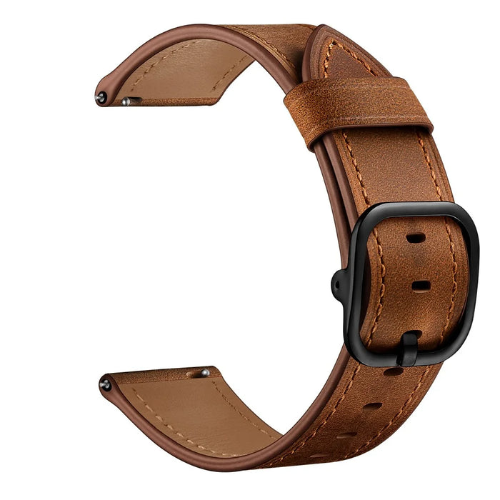 22mm Cowhide Leather Watch Band (DS Style) for Huami Amazfit 1/2S - Coffee - 1