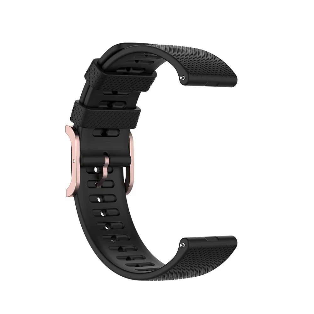 22mm Dotted Silicone Silicone Smart Watch Strap Universal for POLAR Grit X/POLAR Vantage M - Black - 2