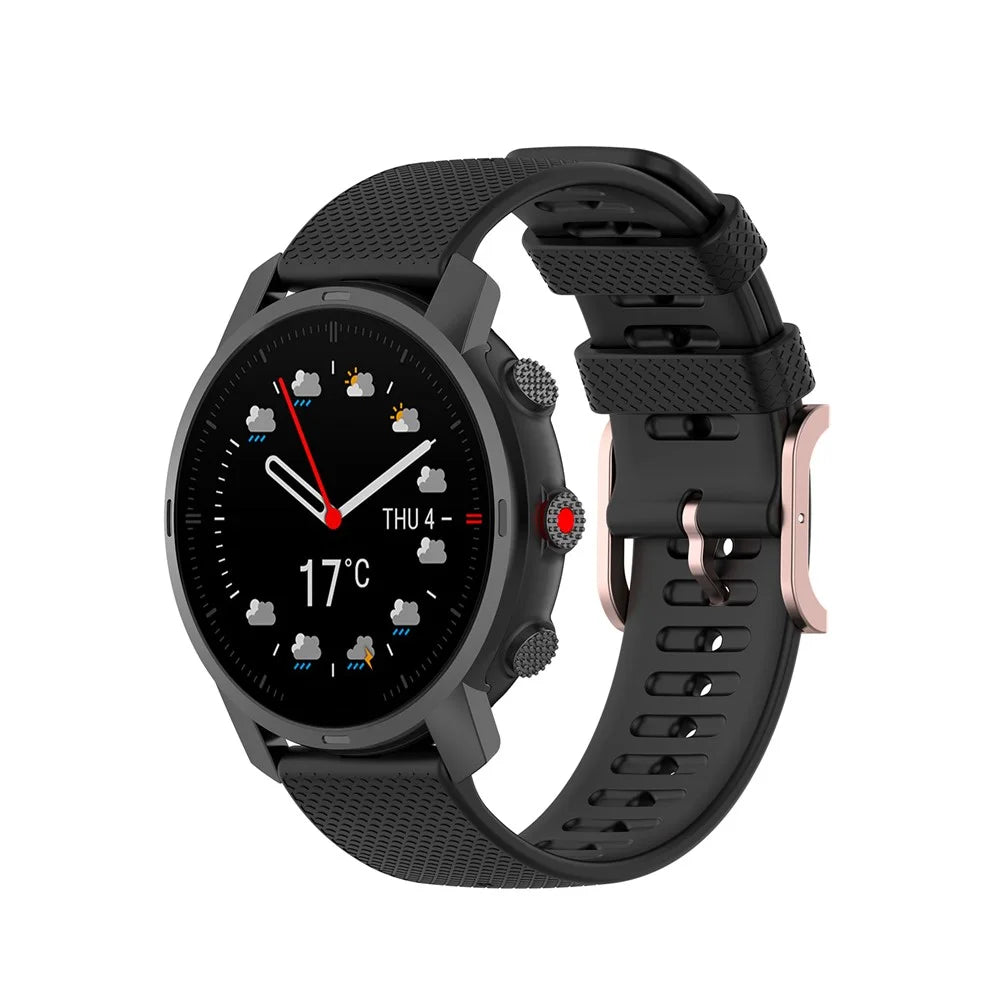 22mm Dotted Silicone Silicone Smart Watch Strap Universal for POLAR Grit X/POLAR Vantage M - Black - 3