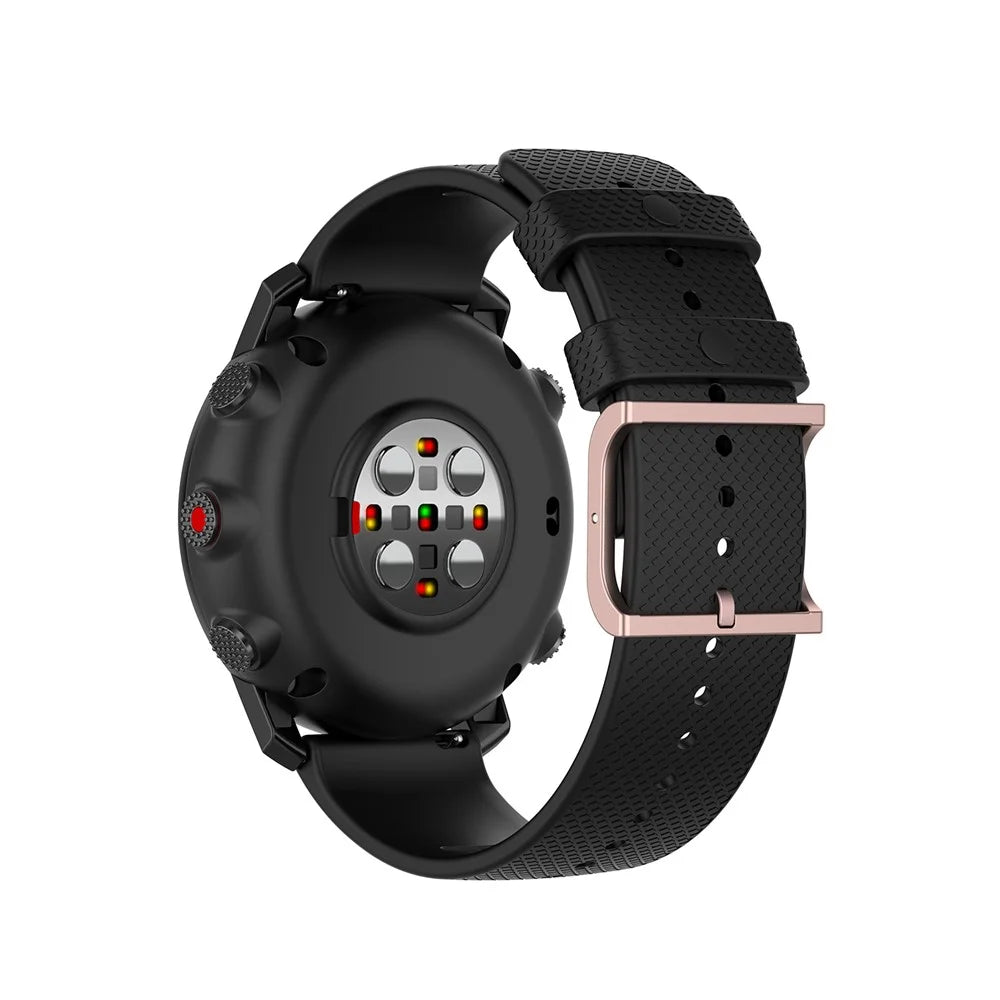 22mm Dotted Silicone Silicone Smart Watch Strap Universal for POLAR Grit X/POLAR Vantage M - Black - 4