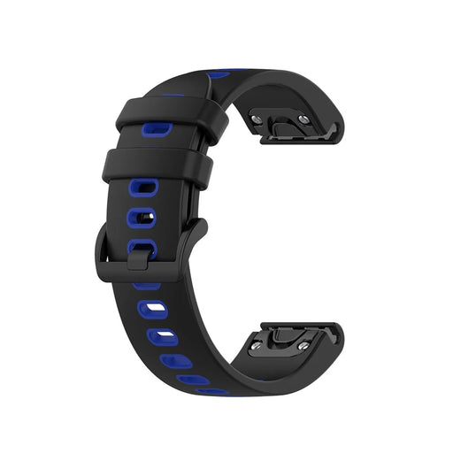 Bi-color Watch Band Silicone Watch Strap for Garmin Fenix 6S/Fenix 5S - Black/Blue - 1