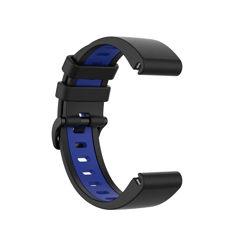 Bi-color Watch Band Silicone Watch Strap for Garmin Fenix 6S/Fenix 5S - Black/Blue - 3