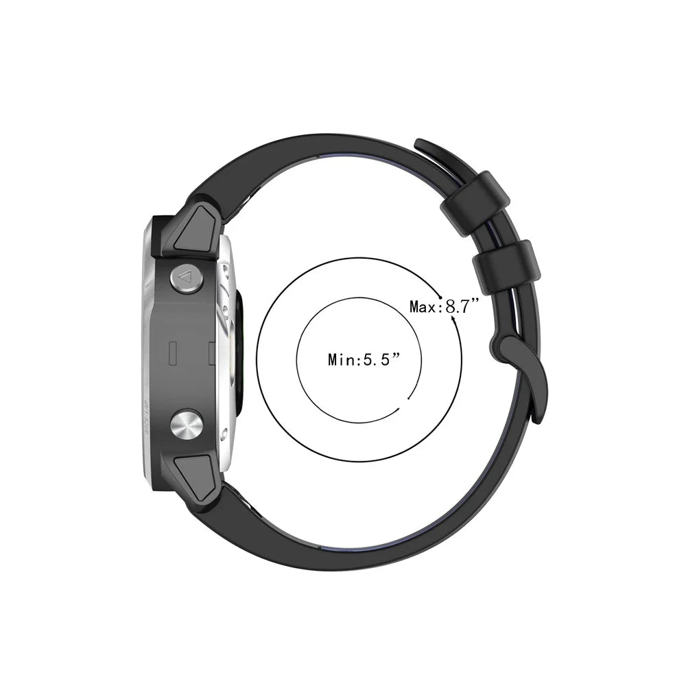 Bi-color Watch Band Silicone Watch Strap for Garmin Fenix 6S/Fenix 5S - Black/Blue - 7