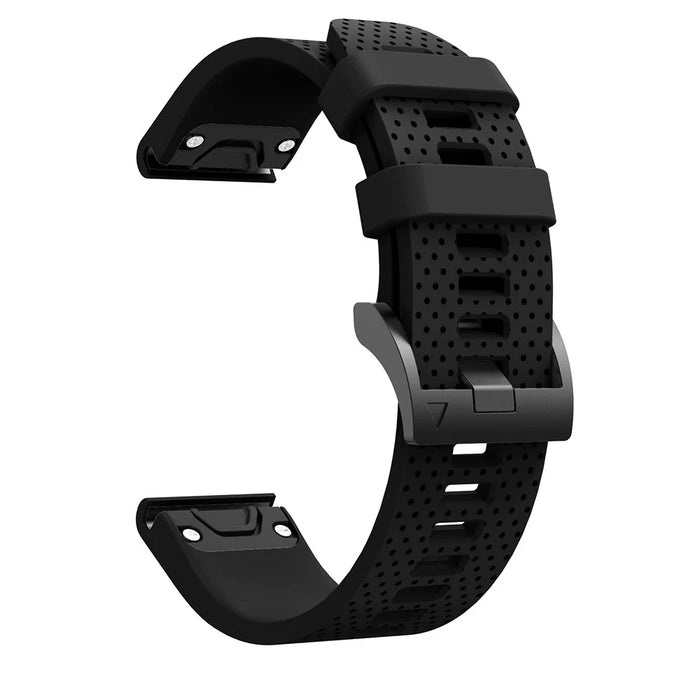 With Black Triangle Buckle Silicone Watch Strap for Garmin Fenix 5S - Black - 1
