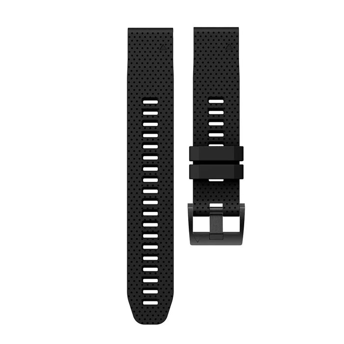 With Black Triangle Buckle Silicone Watch Strap for Garmin Fenix 5S - Black - 4