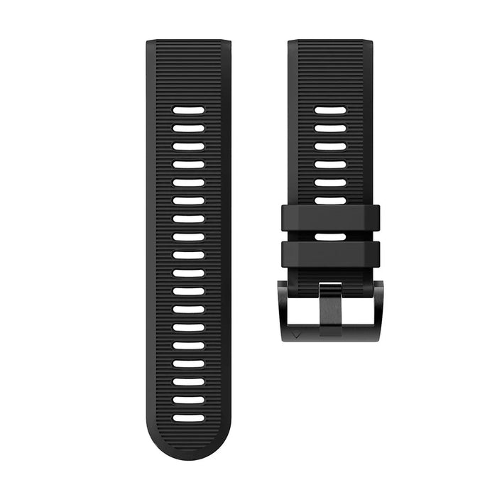Horizontal Streak with Black Triangle Buckle Silicone Watch Band for Garmin Fenix 5X - Black - 4
