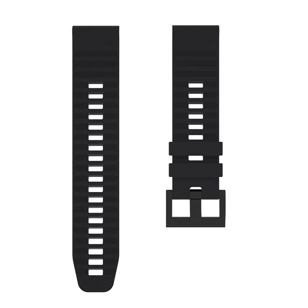 26mm Silicone Watch Strap for Garmin Fenix 7X/6X GPS/ 6X Pro Smart Watch Band Replacement - Black - 4