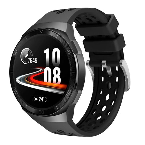 Bi-color Silicone Smart Watch Strap Adjustable Watchband for Huawei Watch GT 2e - Black / Black - 1
