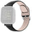 22.5mm Top Layer Genuine Leather Watch Band for Fitbit Versa 3/Sense, Adjustable Buckle Wrist Strap - Black - 1