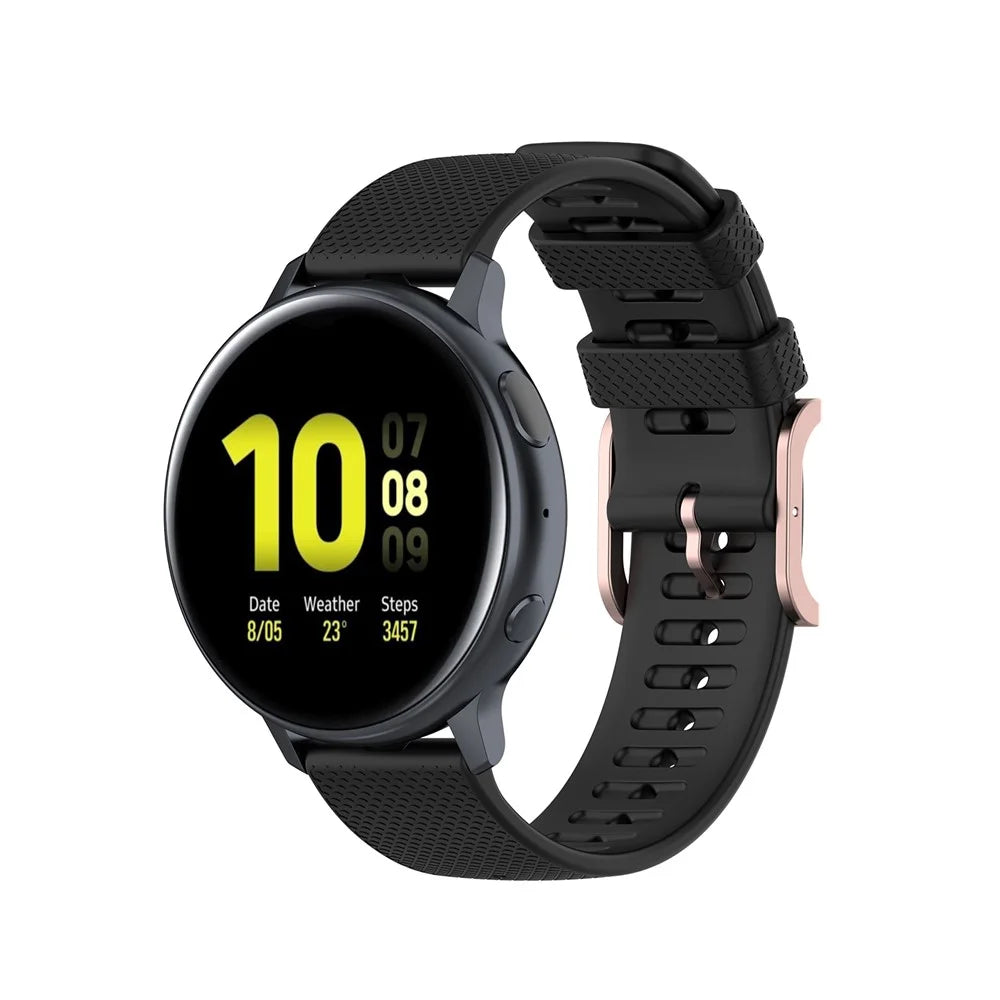 Dot Texture Silicone Watch Strap Replacement 20mm for Samsung Galaxy Watch3 41mm/Galaxy Watch Active3/Active - Black - 4