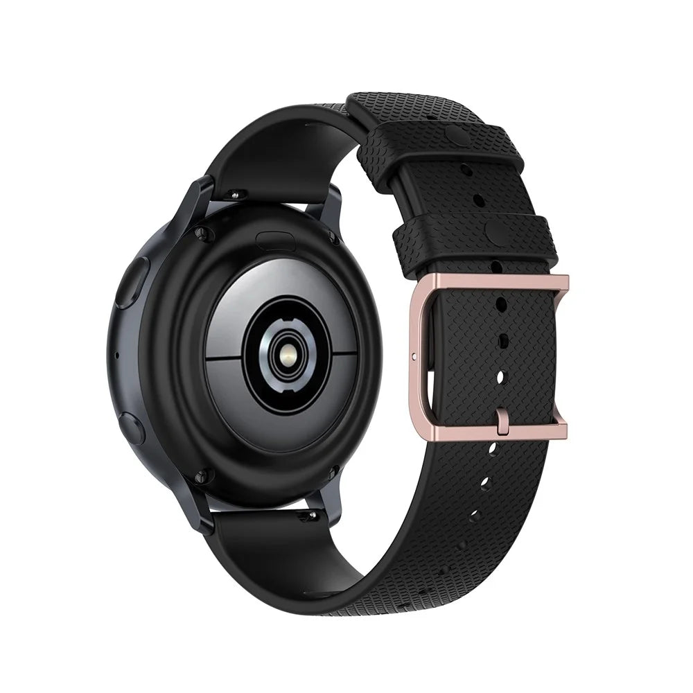 Dot Texture Silicone Watch Strap Replacement 20mm for Samsung Galaxy Watch3 41mm/Galaxy Watch Active3/Active - Black - 5