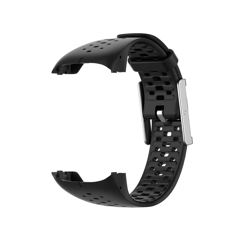 For Polar M400/M430 Breathable Soft Silicone Watch Strap Band Bracelet Replacement - Black - 2