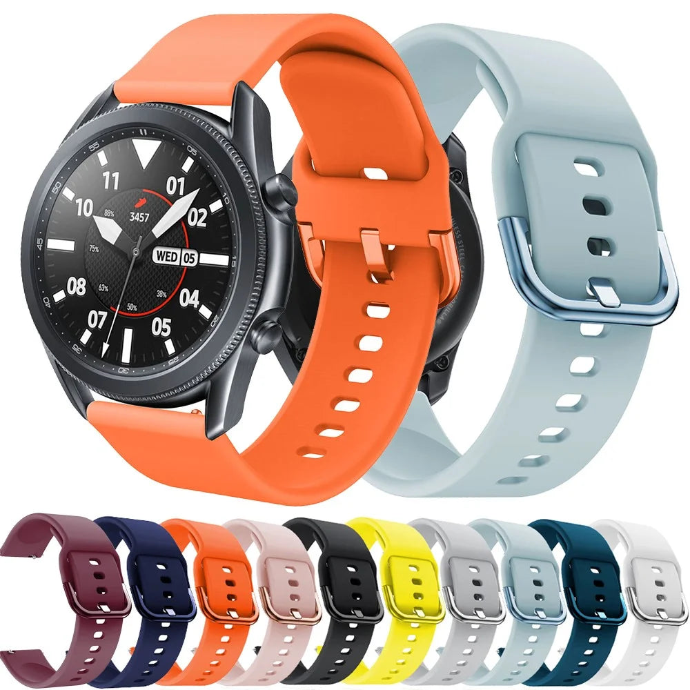 Silicone Watch Band with Metal Buckle for Samsung Galaxy Watch3 45mm - Black - 5