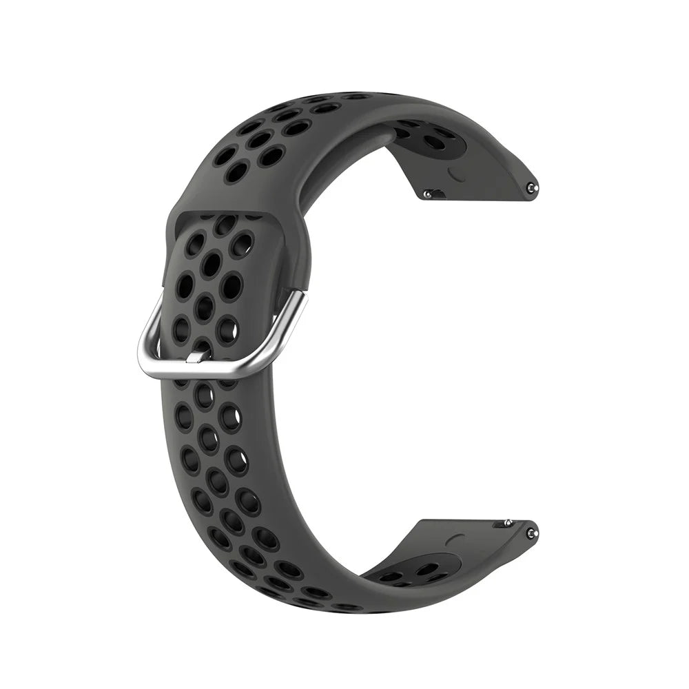 R850 20mm Bi-color Silicone Watch Band for Samsung Galaxy Watch3 41mm - Black - 1