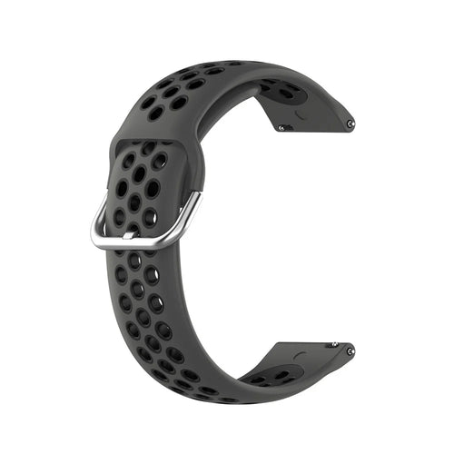 R850 20mm Bi-color Silicone Watch Band for Samsung Galaxy Watch3 41mm - Black - 1