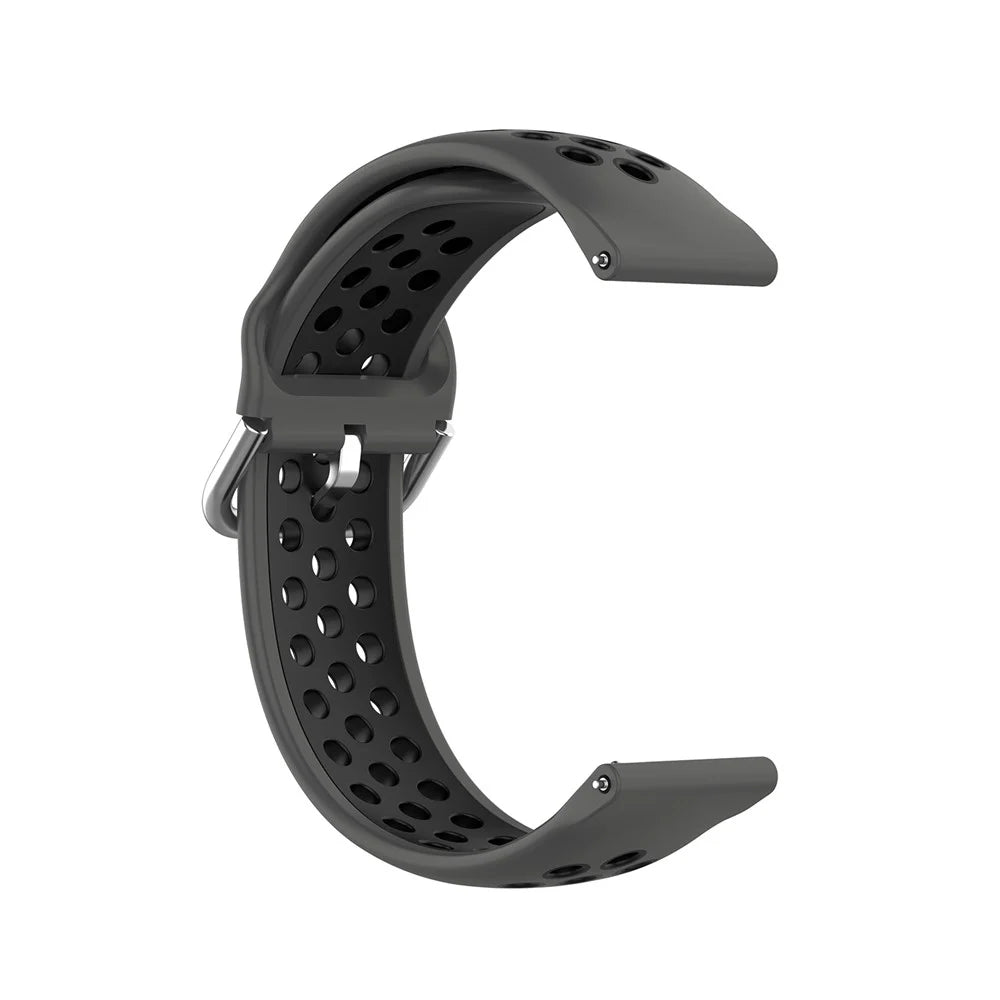 R850 20mm Bi-color Silicone Watch Band for Samsung Galaxy Watch3 41mm - Black - 2
