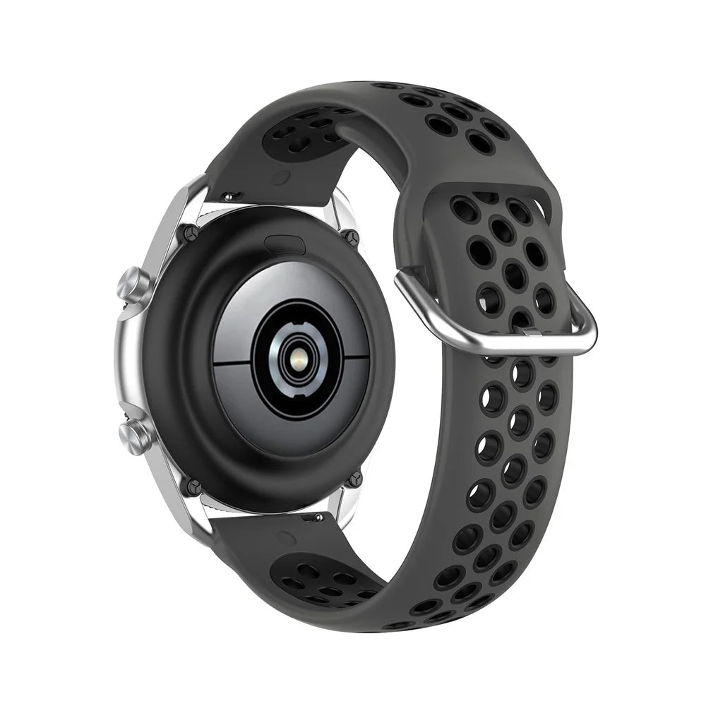R850 20mm Bi-color Silicone Watch Band for Samsung Galaxy Watch3 41mm - Black - 3
