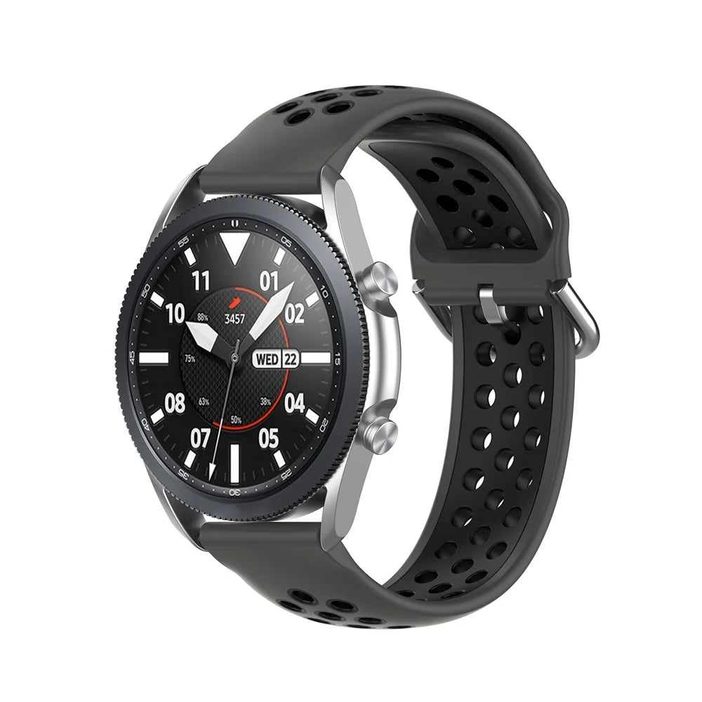 R850 20mm Bi-color Silicone Watch Band for Samsung Galaxy Watch3 41mm - Black - 4