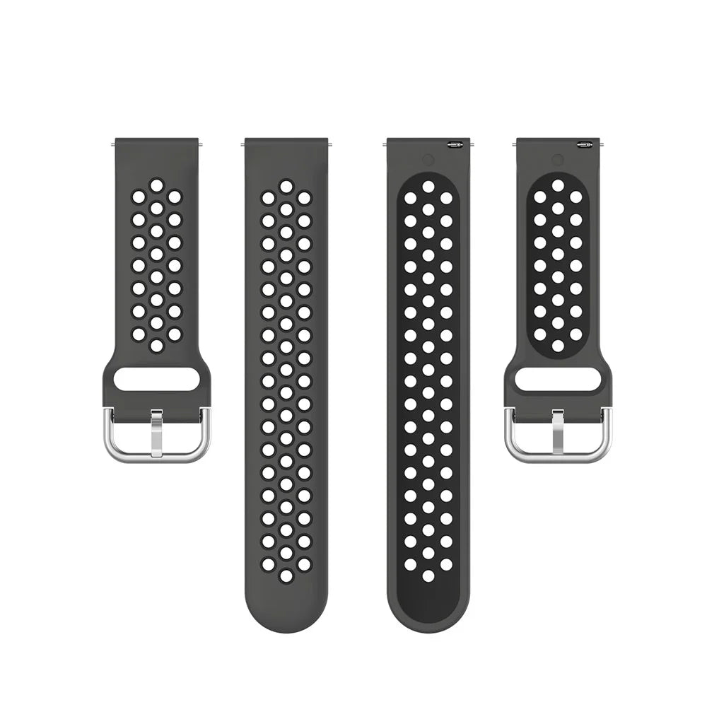 R850 20mm Bi-color Silicone Watch Band for Samsung Galaxy Watch3 41mm - Black - 5