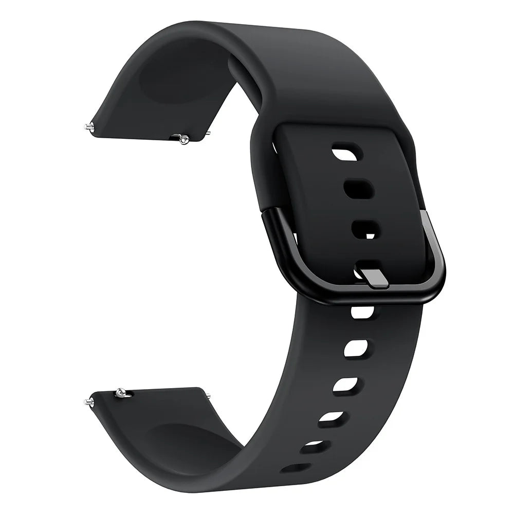 Silicone Smart Watch Band Adjustable Wrist Strap with Metal Buckle for Samsung Galaxy Watch3 41mm - Black - 1
