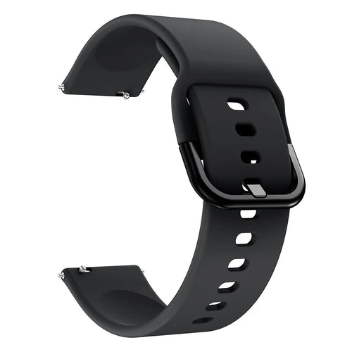 Silicone Smart Watch Band Adjustable Wrist Strap with Metal Buckle for Samsung Galaxy Watch3 41mm - Black - 1
