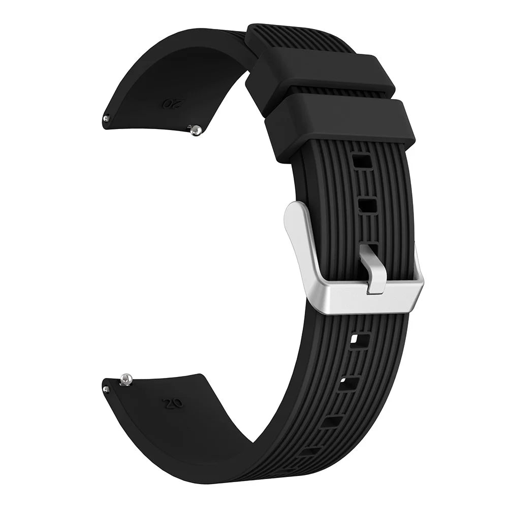 Pinstriped Silicone Smart Watch Band for Samsung Galaxy Watch3 41mm - Black - 1