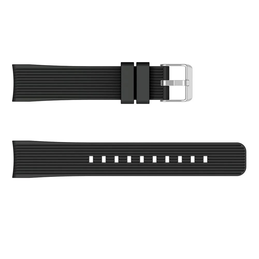 Pinstriped Silicone Smart Watch Band for Samsung Galaxy Watch3 41mm - Black - 3