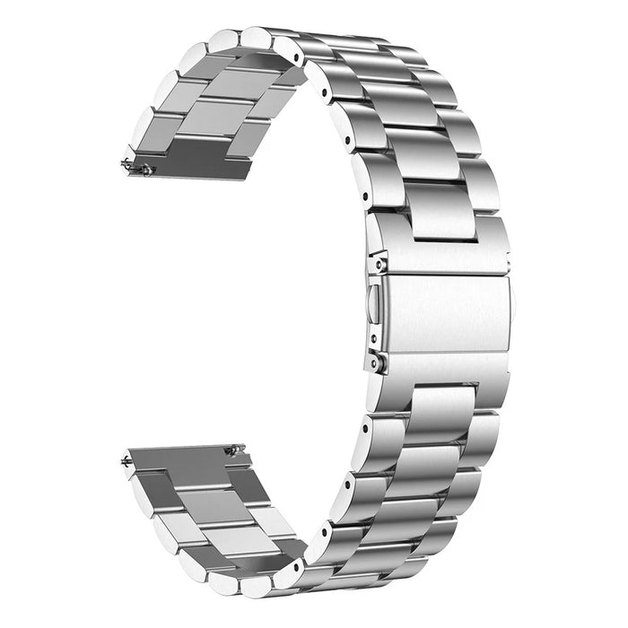 For Samsung Galaxy Watch3 45mm Stainless Steel Smart Watch Band Replacement Strap with Folding Clasp Closure - Silver - 1