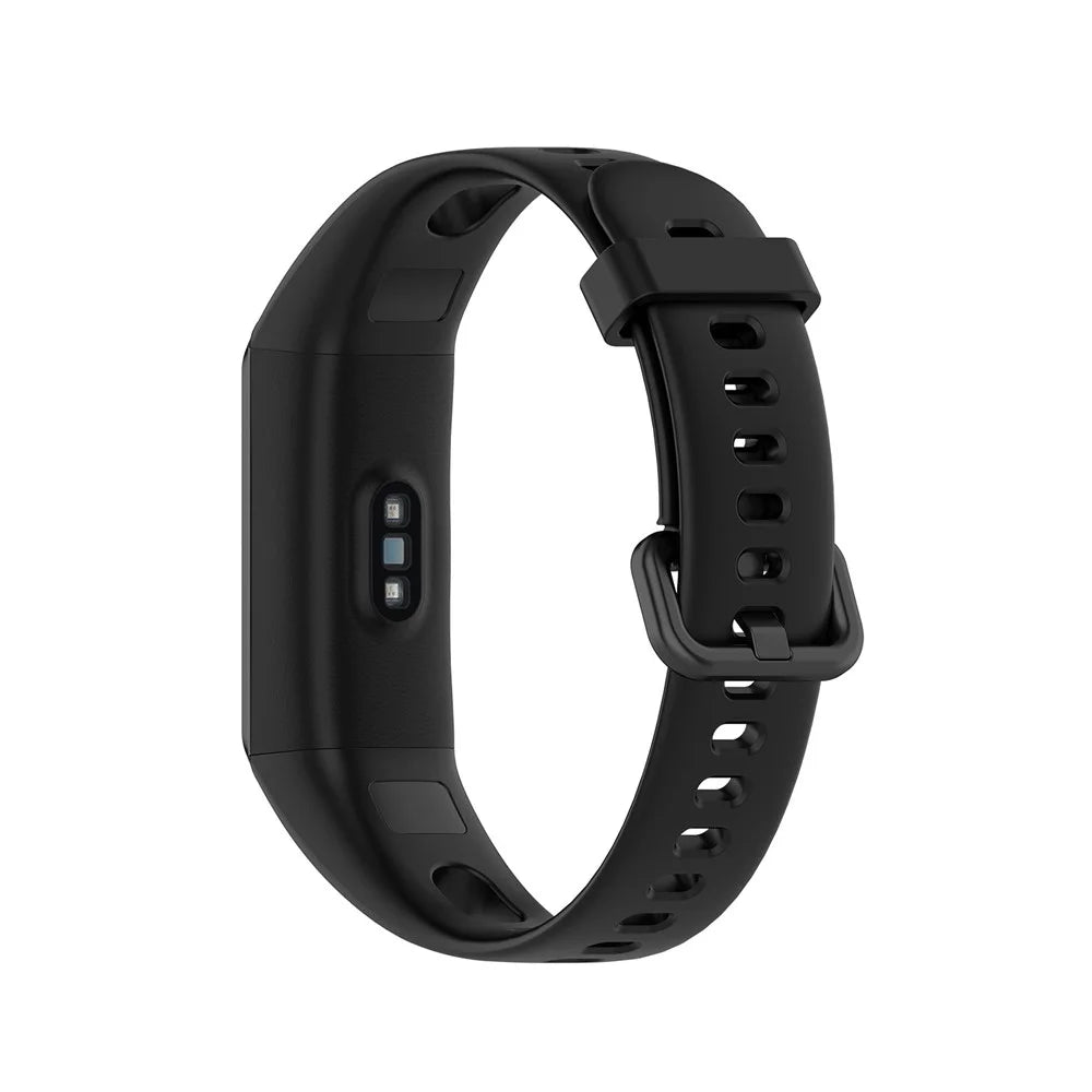 Silicone Smart Watch Strap with Metal Buckle for Huawei Honor 5i/Huawei Watch Band 4 - Black - 3