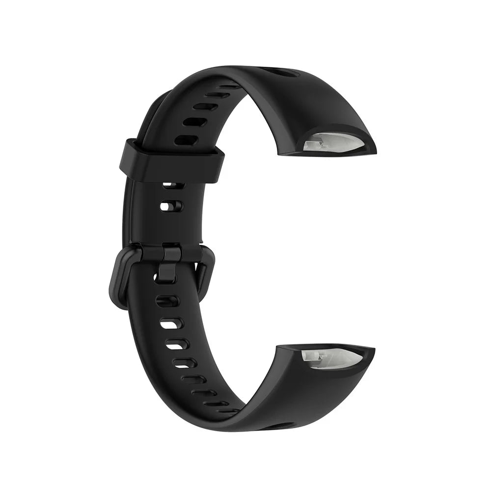 Silicone Smart Watch Strap with Metal Buckle for Huawei Honor 5i/Huawei Watch Band 4 - Black - 4