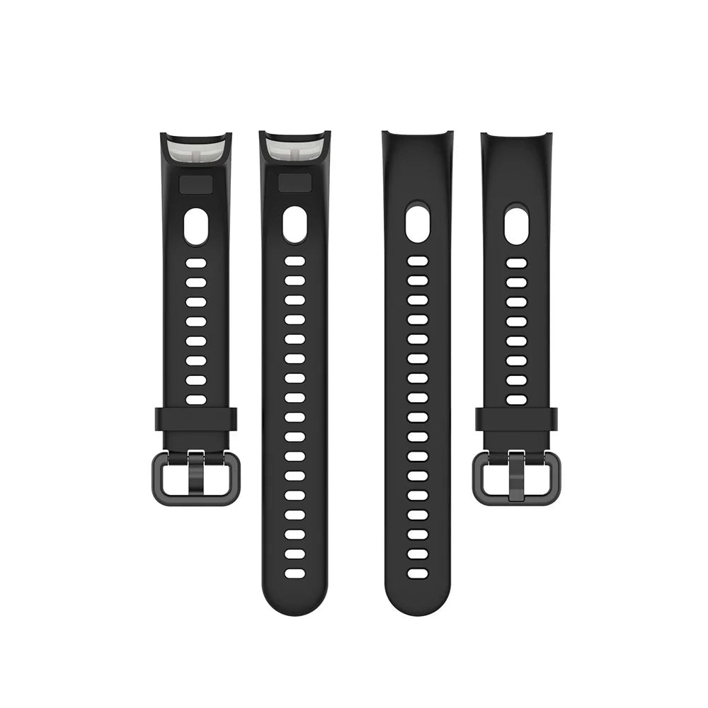 Silicone Smart Watch Strap with Metal Buckle for Huawei Honor 5i/Huawei Watch Band 4 - Black - 5