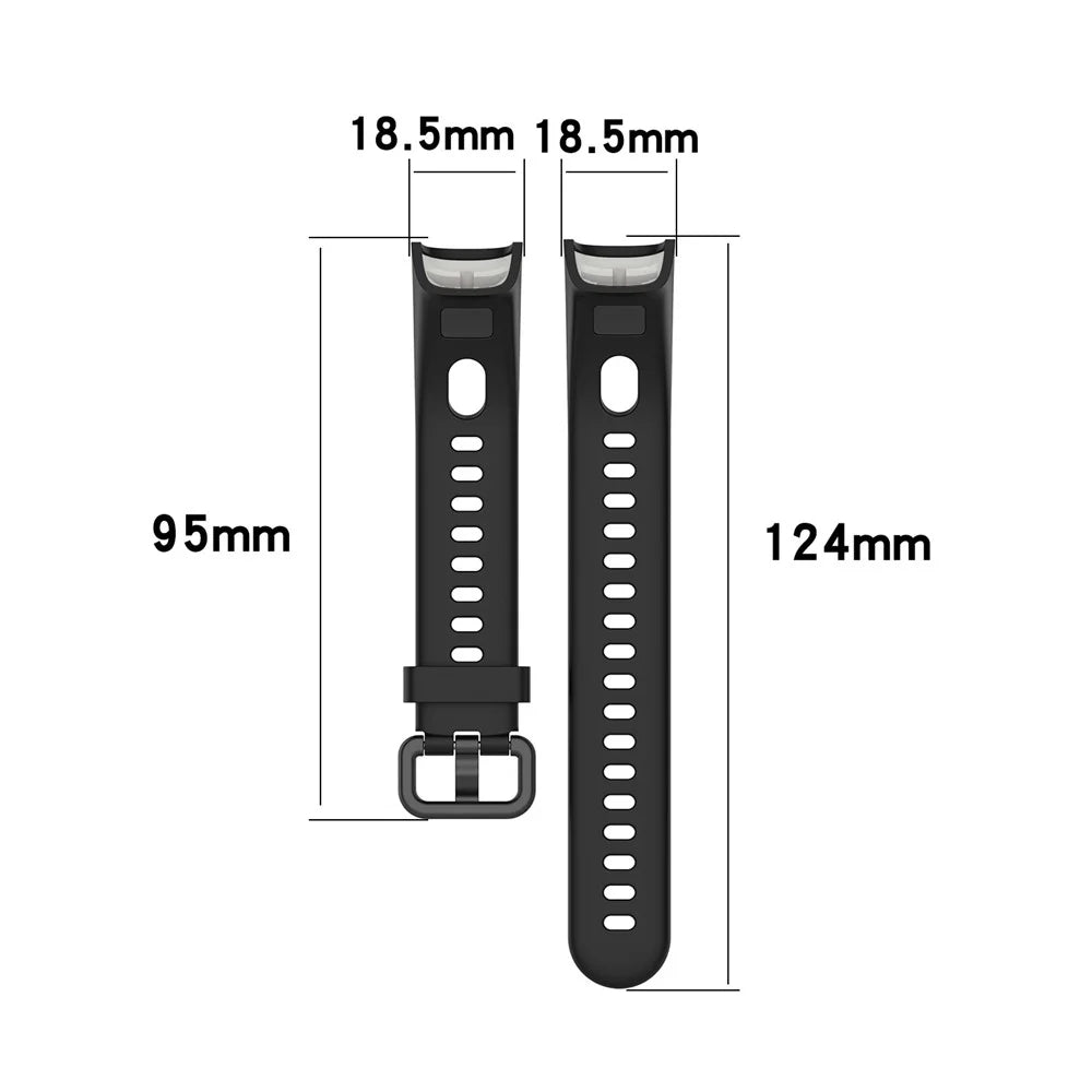 Silicone Smart Watch Strap with Metal Buckle for Huawei Honor 5i/Huawei Watch Band 4 - Black - 6