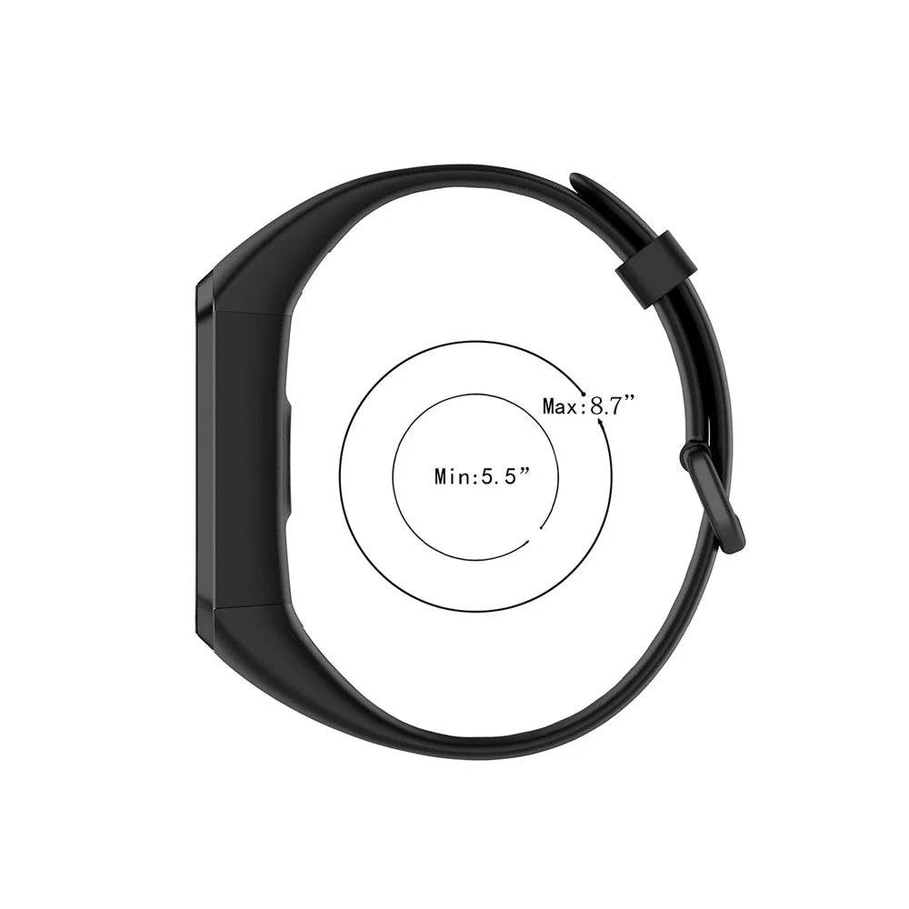 Silicone Smart Watch Strap with Metal Buckle for Huawei Honor 5i/Huawei Watch Band 4 - Black - 7