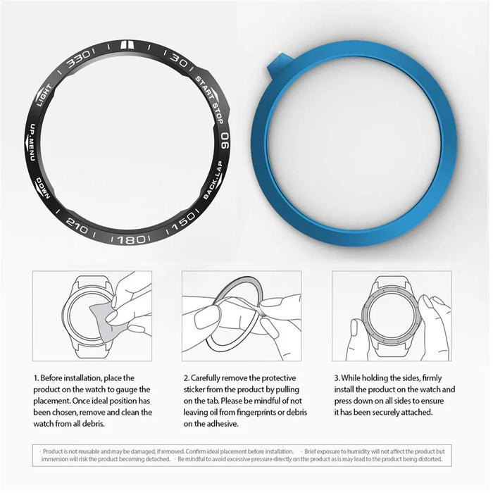 Index Ring Stainless Steel Watch Bezel Ring (Style A) for Garmin Fenix 6X - Black - 6