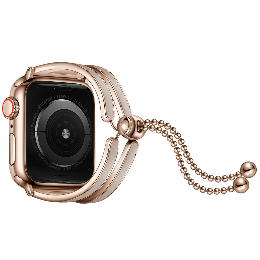 Stainless Steel Watch Band Jewelry Bracelet for Apple Watch Series 11 10 42mm / 9 8 7 41mm / SE3 SE2 SE 6 5 4 40mm / 3 2 1 38mm - Rose Gold / Apricot - 2