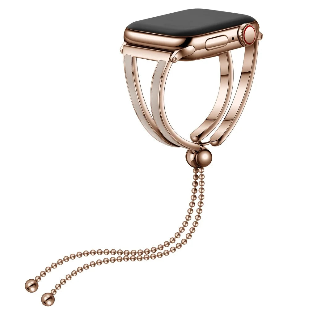 Stainless Steel Watch Band Jewelry Bracelet for Apple Watch Series 11 10 42mm / 9 8 7 41mm / SE3 SE2 SE 6 5 4 40mm / 3 2 1 38mm - Rose Gold / Apricot - 4