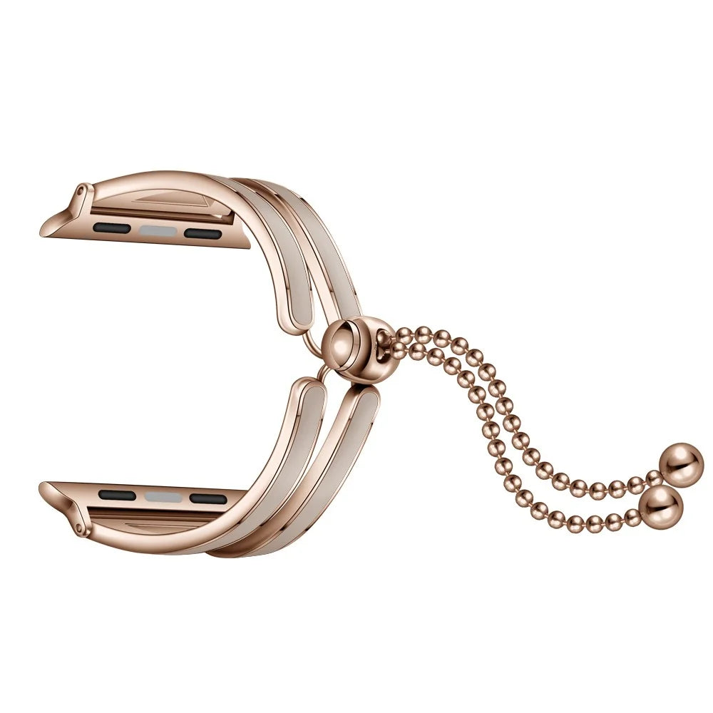 Stainless Steel Watch Band Jewelry Bracelet for Apple Watch Series 11 10 42mm / 9 8 7 41mm / SE3 SE2 SE 6 5 4 40mm / 3 2 1 38mm - Rose Gold / Apricot - 5