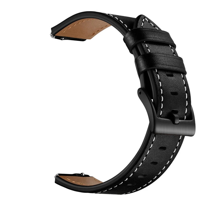 16mm Top Layer Cowhide Leather Watch Band Strap for Huawei TalkBand B3/B6 - Black - 1