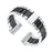 22.5mm Stainless Steel Watch Band for Fitbit Versa 3/Fitbit Sense - Silver/Black/Silver - 1