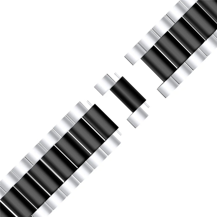 22.5mm Stainless Steel Watch Band for Fitbit Versa 3/Fitbit Sense - Silver/Black/Silver - 5